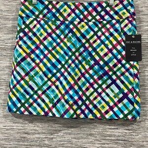 Zac & Rachel Multicolor Plaid Skirt Womens Size 10 Ipanema/Fandango Pink Rayon,